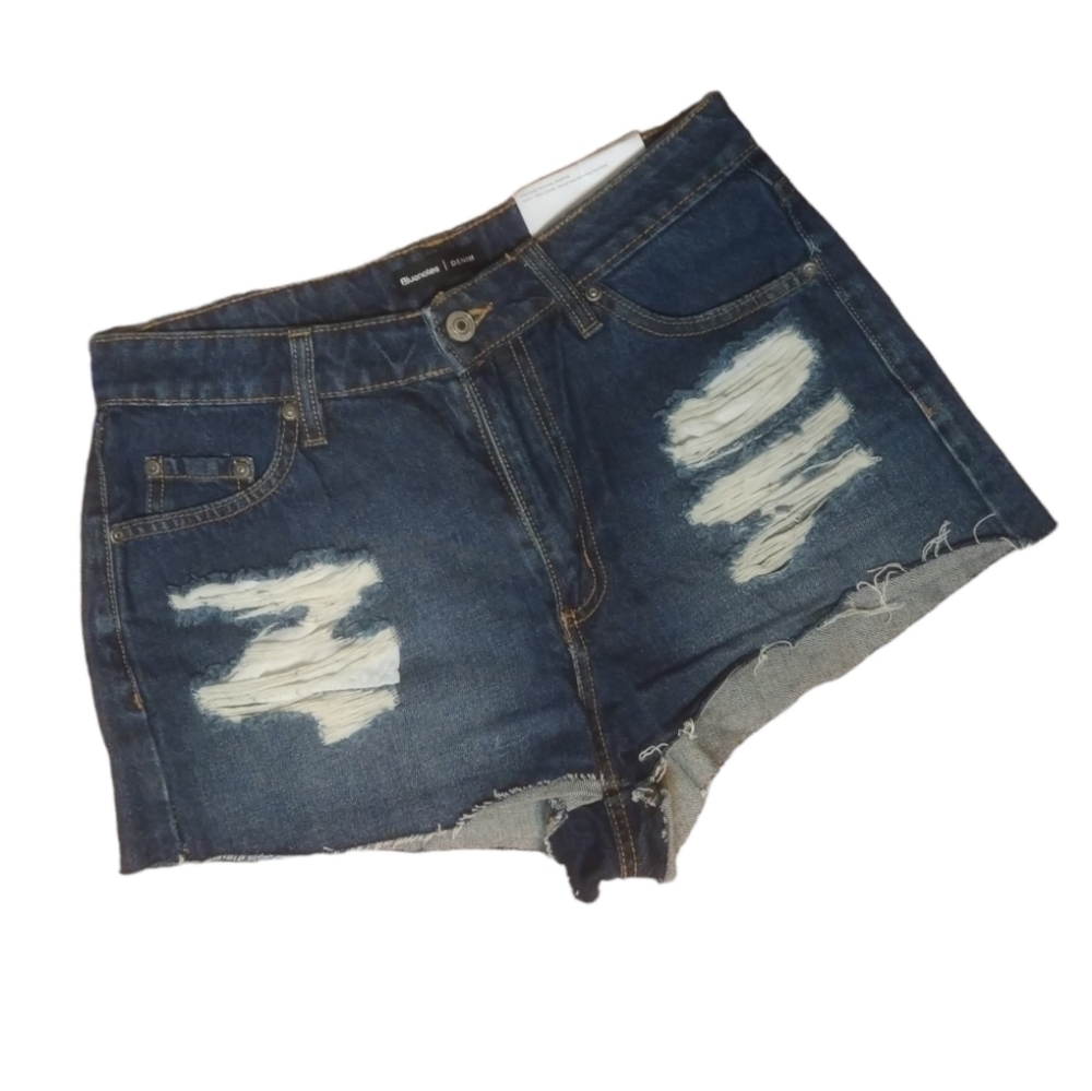 NWT BLUENOTES High Rise Festival Shortie Denim Shorts size 27
